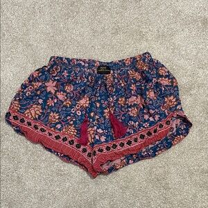 Anthropologie Floral Women's Shorts with Tassel Detail
